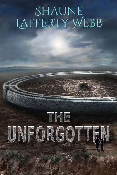 Cover - The Unforgotten - showing an alien town on a dying planet